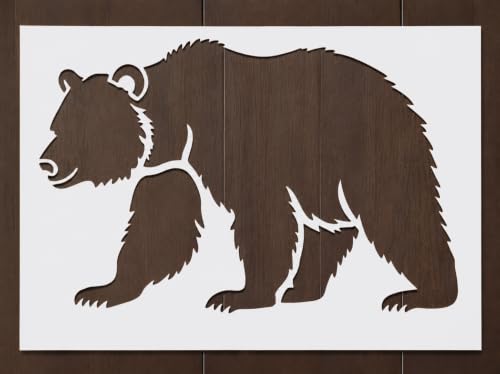 Wild Bear Stencil – Reusable Animal Art Stencil for Painting, Crafting and DIY Projects (3 Pcs Set) - style: Bear 1