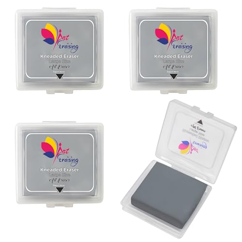Kneaded Erasers for Artists - 4 Pack Large Size Grey Kneadable Erasers for Drawing & Sketching