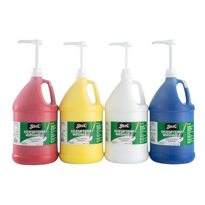 Sax PAINT TEMPERA HB VERSATEMP GALLON SET WITH PUMPS WASH SET OF 4