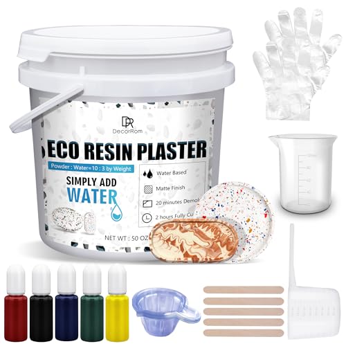 Eco Resin Casting Powder - 50oz / 1400g Fast Cured Plaster Casting Powder for Beginners - 20~30 Minutes Demold, Easy Mixing Water Activated Eco-Friendly Casting Resin for DIY Crafts Making, Home Art - size: 50oz