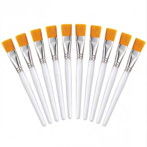 20 PCS Flat Paint Brushes, 1 Inch Acrylic Paint Brushes with Frosted Clear Acrylic Handles, Large Paint Brush Set for Acrylic, Oil, Watercolor, Gouache, Body Painting, Crafts, Rock Painting