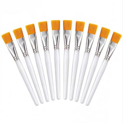 20 PCS Flat Paint Brushes, 1 Inch Acrylic Paint Brushes with Frosted Clear Acrylic Handles, Large Paint Brush Set for Acrylic, Oil, Watercolor, Gouache, Body Painting, Crafts, Rock Painting