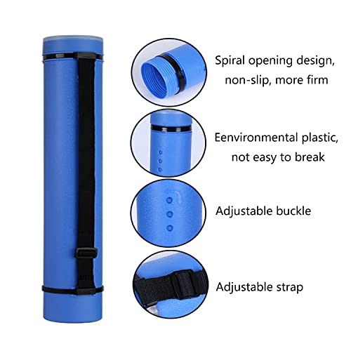 2Pack Expandable Poster Tube with Strap | Poster Storage Tubes Expand from 24.5" to 40" ,Waterproof Telescoping Blueprint Art Document Transport Carrying Tube - color: Blue