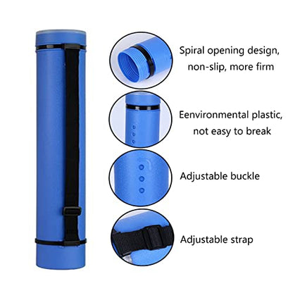 2Pack Expandable Poster Tube with Strap | Poster Storage Tubes Expand from 24.5" to 40" ,Waterproof Telescoping Blueprint Art Document Transport Carrying Tube - color: Blue