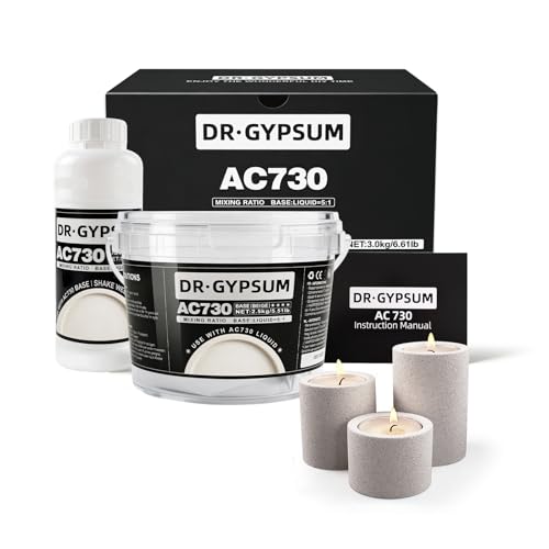 DR.GYPSUM Casting Powder, Fast-Curing,Water-Activated Material for DIY Crafts, Two-Part Powder Base and Liquid Set, 3kg(5.51Ib Base+1.1Ib Liquid)/Set(Warm White) - color: Warm White, size: 3KG