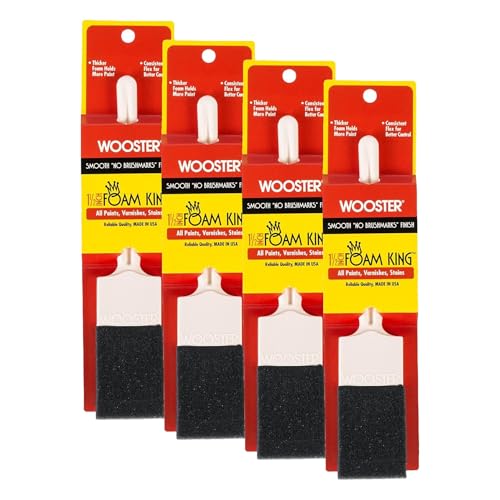 Wooster Brush 3103-1 1/2, 1-1/2-Inch 3103-1-1/2 Foam King Paintbrush, White (Pack of 4) - size: 1 1/2 Inch (Pack of 4)