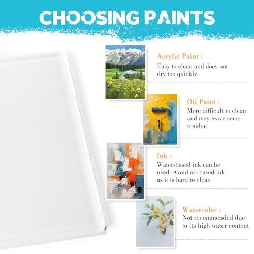 Vollence 6" X 6" Reusable Gel Monoprinting Plate Reusable Art Plate for Press Texture Printing Painting - size: 6" x 6"
