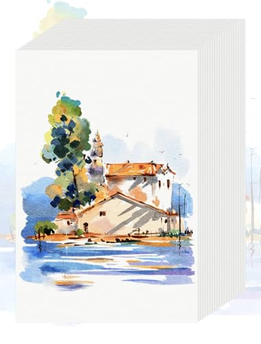 21 Sheets Watercolor Paper 9x12, Cold Press Watercolor Paper Pad, 140 LB/300 GSM Water Color Paper 9x12, Art Supplies for Kids Adults, Watercolor Pad for Painting, Sketching, Acrylic, Gouache - color: 21 Sheets, size: 9 x 12 IN