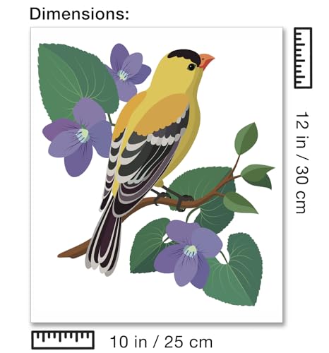 CraftLab Wild Birds Paint by Numbers Kit for Adults Teens Beginners, DIY Painting Accessories, Brushes Acrylic Paints, Stretched Canvas 10 x 12 inch Gift (Goldfinch & Violets) - color: Goldfinch & Violets