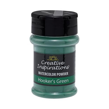 Creative Inspirations Powder Watercolor Paint - 38g Shaker Bottle, Hookers Green - Dye-Based Water-Soluble Crystalline Pigments - Non-Toxic, Perfect for Abstract and Spontaneous Effects - color: Hookers Green, style: Pack of 1
