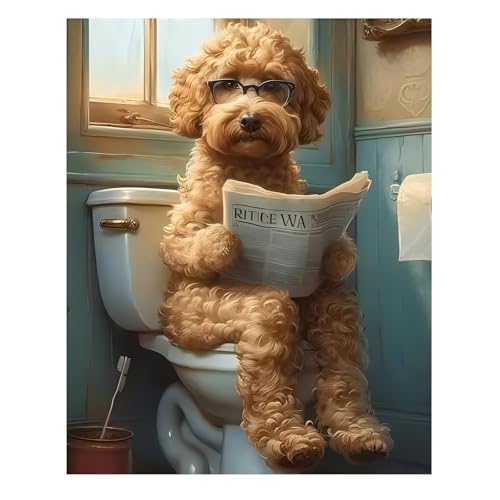 Reivworl Dog Paint by Numbers Kit for Adults, Dog Paint by Number for Beginners, Adult Paint by Number Kits for Gifts and Home Wall Decor 16x20 Inch - color: 02-Dog, size: Without Frame