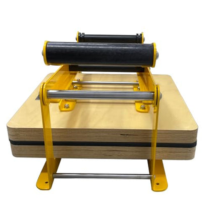 INTSPERMAI Wooden Lino Printing Hand Lever Press Machine, Block Printing Press, 4mm Thickness Yellow Stainless Steel Plate Frame,15''×15'', for Linoleum Block Printmaking