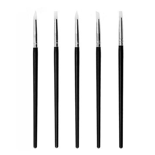 5 Pack Rubber tip Paint Brush Set Silicone Color Shaper Tool for Watercolor Oil Painting Polymer Clay Sculpting Modeling Tool for Art Supplies