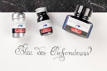 Jacques Herbin 13018T - 30ml Bottle of Ink for Fountain Pens and Rollerball Pens - Bleu des Profondeurs - color: Deep Blue, size: 1 fl oz