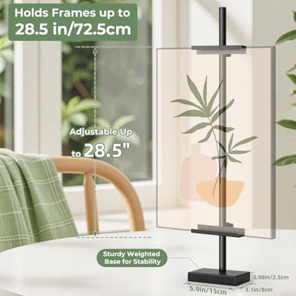 Rofio Adjustable Tabletop Easel Stand, Picture Easels for Display up to 28.5 Inches, Heavy Duty Metal Picture Frame Holder for Artwork, Signs & Certificates Display Stand (Black) - color: Black