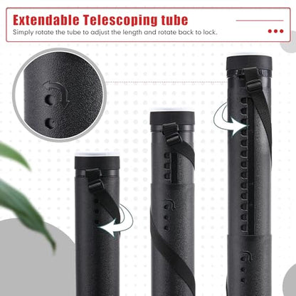 Yahenda 6 Pcs Expandable Poster Tubes Bulk, 24"- 40" Extendable Blueprint Tube with Shoulder Strap Waterproof Portable Durable Round Cases for Drawing, Poster, Office Bulk Supply(Black, White) - color: Black, White