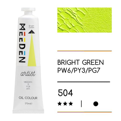 MEEDEN Artist Grade Oil Paint: Bright Green - 170ml/5.7oz Tube - Professional Art Paints for Canvas Painting - color: Bright Green, size: 5.7 Fl Oz (Pack of 1)