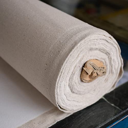 Painting Canvas Roll One Roll Professional Blank Canvas for Painting Layer Acrylic Oil Painting Canvas Linen Blend Primed Art Supplies for Artist Natural Cotton Canvas Fabric - color: 28 X 500cm