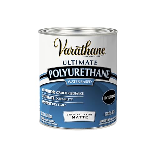 Varathane Water-Based Crystal-Clear Ultimate Polyurethane | Interior Wood Protection | Fast Dry Time | Easy Clean Up | Matte | Quart - color: Matte, size: 1 Quart (Pack of 1)