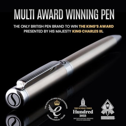 Scriveiner Stainless Steel Ballpoint Pen - Stunning Luxury Pen with Stainless Steel Finish, Schmidt Black Refill, Best Ball Pen Gift Set for Men & Women, Professional, Executive, Office, Nice Pens - color: 8. Stainless Steel with Chrome