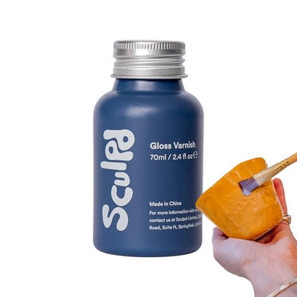 Sculpd 70 ml Air Dry Clay Glaze - Gloss, Scratch Resistant and Waterproof Pottery Glaze, Gloss Varnish for Air Dry Clay - color: Gloss Varnish, size: 70 ml