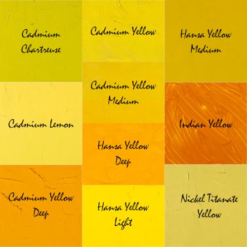 Gamblin Artist Oil Paint Set For Professionals - YELLOW SET - 37ml Tubes - color: Yellow