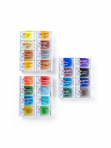 White Nights Professional Watercolor Set – Journey Collection, 24 Full Pans, Artist Grade, Vibrant & Lightfast Colors in Durable Box by Nevskaya Palitra