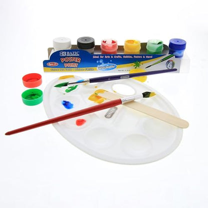 BAZIC Products Paint Palette 10 Mixing Oval Tray w/Thumb Hole, Plastic Paint Pallets for School Adult, DIY Craft Art Acrylic Painting, 288-Packs - color: Oval-10 Wells, size: 288-Pack