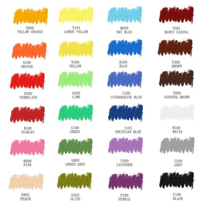Artecho Oil Pastels Set of 24 Colors (10 x 70 mm) | Soft Oil Pastels, For Art Painting, Drawing, Blending, For Artists, Beginners, Students, Teachers - style: 24 Basic Colors