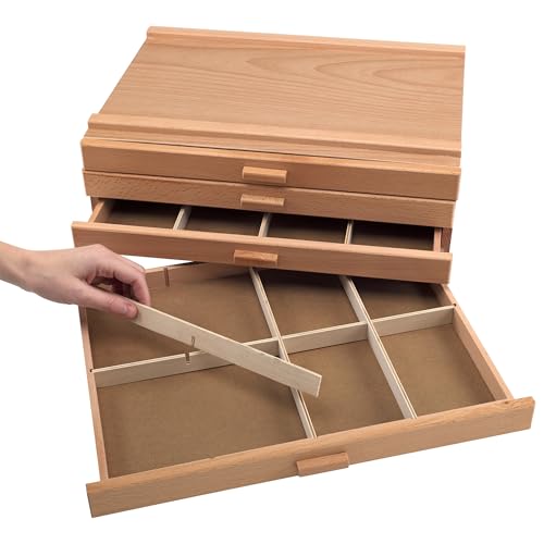 HG Art Concepts Artists Storage Chests - Premium Studio Organizer for Paint Tubes, Brushes, Pencils, Markers, & More! - 4 Drawer - 2 Pack - size: 4 Drawer 2 Pack