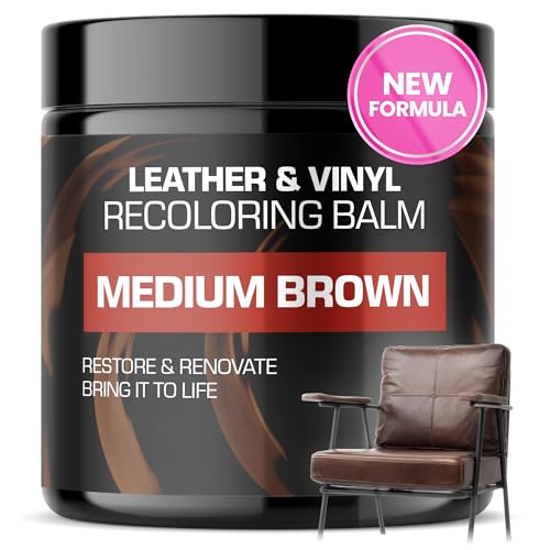 FORTIVO Leather Recoloring Balm, Color Restorer, Scratch Remover, Couch Paint and Repair, Leather Balm for Couches - color: Medium Brown