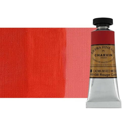 Charvin Extra Fine Oil Paint, Cadmium Red Medium 20 ml - Triple-Milled, Rich Texture, Poppy Oil-Based, Light-Fast, Handmade, Archival Quality - color: Cadmium Red Medium, size: 0.68 Fl Oz (Pack of 1)