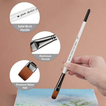 Paint Brushes Set of 16 Pieces YIHUALE Wooden Handles Brushes with Canvas Brush Case, Professional for Oil, Acrylic and Watercolor Painting