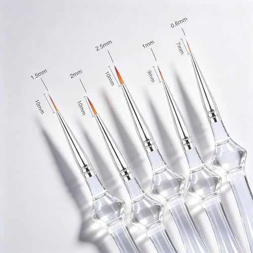 Detail Paint Brushes Set 5pcs Miniature Brushes for Fine Detailing & Art Painting, Mini Painting Brush for Acrylic, Oil, Watercolor, Gouache, Models