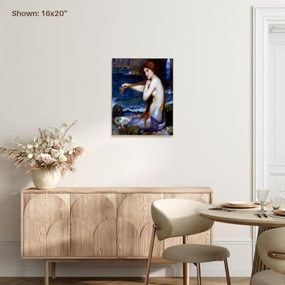 3dRose Waterhouse - The Mermaid Museum Grade Canvas Wrap 11x14 - size: 11"L x 14"W