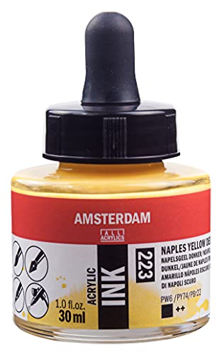 Amsterdam Acrylic Ink Bottle 30 ml Naples Yellow deep 223 (17202230) - color: Naples Yellow Deep