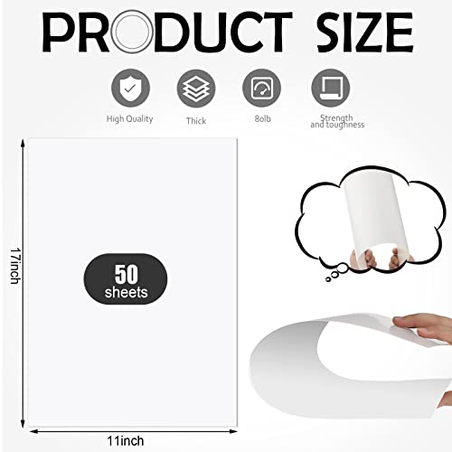 Eaasty 50 Sheets White Cardstock Paper 11 x 17 Cardstock 80lb Large Thick Printer Paper Cover StockSmooth for Inkjet or Laser Printers Flyers Cards Making Office Printing Menus 210g