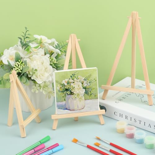 Yiksonyo 30 Pack 9 Inch Wooden Easel, Tabletop Wood Easels, Small Wooden Easel for Painting, Art, and Crafts - size: 30 Pack 9 Inch
