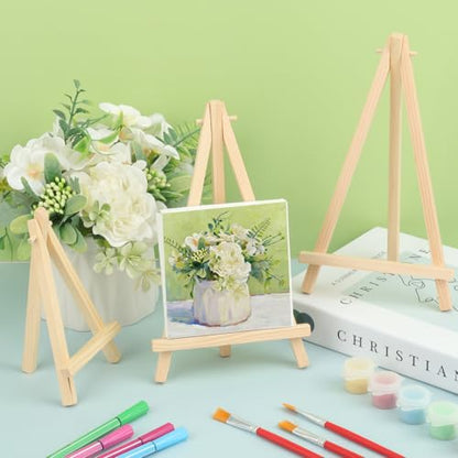 Yiksonyo 30 Pack 9 Inch Wooden Easel, Tabletop Wood Easels, Small Wooden Easel for Painting, Art, and Crafts - size: 30 Pack 9 Inch