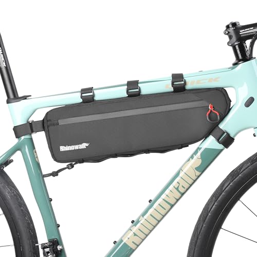 Rhinowalk Top Tube Bag - 2.1/2.7L Triangle Bag for Road & Gravel Bikes - color: Black, size: 2.7L