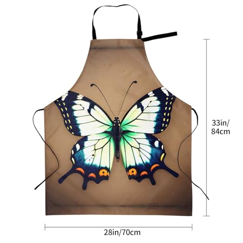 Cartoon heart sun Heavy Duty Waterproof Apron with Pockets for AdultsResistant Grilling, Gardening, Painting - color: Cute Little Butterfly