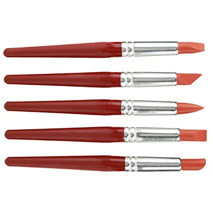 5Pcs Silicone Clay Sculpting Tool, Sculpting Silicone Brush for Color Shaping Modeling Pottery Rubber