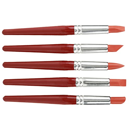 5Pcs Silicone Tip Clay Carving Tools, Pottery Sculpting Kit for Ceramics Shaping, Detail Modeling Tool Set with Smooth Handle for Precision Control