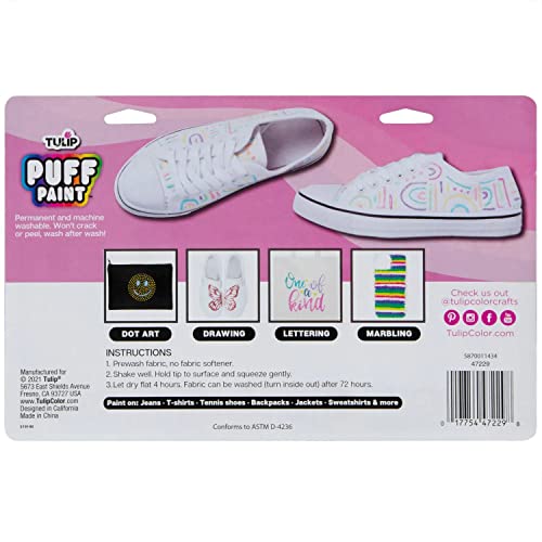 TULIP Puff Paint Pastel Colors 10-pack, Multi-Surface, Premium Quality, Nontoxic & Waterproof Craft Paint, Permanent on Fabric, 10-color pack - color: Pastel