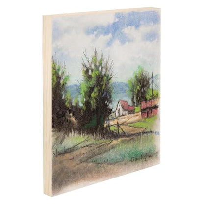 Da Vinci Pro Medium Textured Gesso Panel - 9x12" - 4 Pack - 7/8" Depth Wood Panels for Painting - Accepts Mediums Like Canvas - for Oils, Acrylics, Mixed Media, Pastels & Drawing Sticks - size: 9x12" - 4 Pack