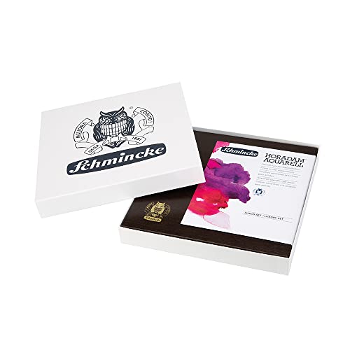 Schmincke - HORADAM® AQUARELLdark Wooden Box with 24 Finest Watercolor Paints, 74883097, Gift Set, Premium Watercolor Paints, 24 x 1/2 Pans