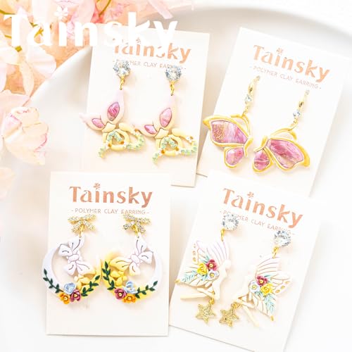 TAINSKY Butterfly Polymer Clay Cutters, 14 Shapes Earring Cutters for Polymer Clay Making