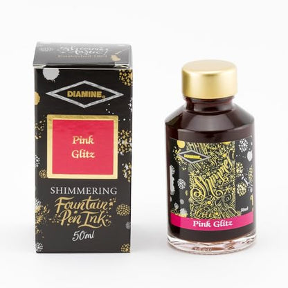 Diamine Fountain Pen Bottled Ink, 50ml - Shimmering Pink Glitz - color: Pink Glitz