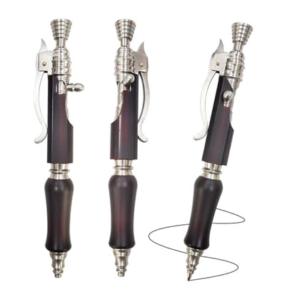 Dr. Metalleung Heavy Duty Stainless Steel Bolt Action Pen - Tactical EDC Retractable Ballpoint Pen with CNC Precision, Pocket Clip, Refillable (Black G2 Ink) - Perfect for Gifts & Smooth Writing - style: Baroque