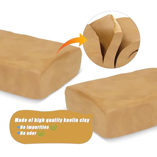ZEHIQ Air Dry Clay-2.2 lbs Natural Yellow Pottery Clay for Craft Projects | Wheel Throwing, Hand Building, Sculpting Molding, No Baking Required, Self-Hardening, Beginners & Professional Artists - color: yellow